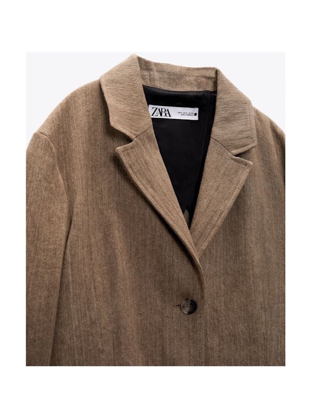 NWOT Zara Rustic Brown Linen Cotton Fall/Winter Trench Coat - Size XS - Picture 3 of 16